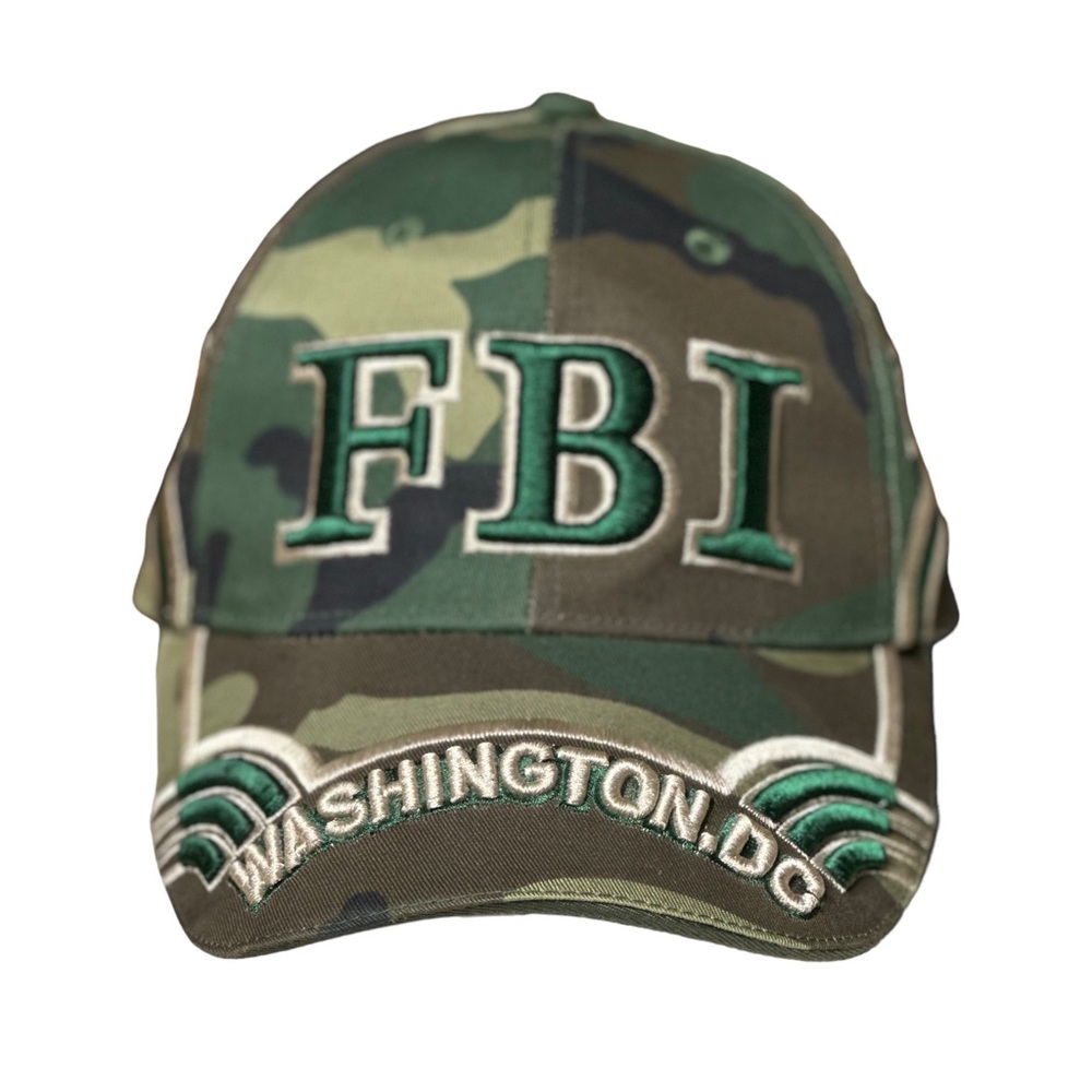 NWOT Camouflage Embroidered FBI Washington, DC Baseball Cap Hat Adult Unisex OS
